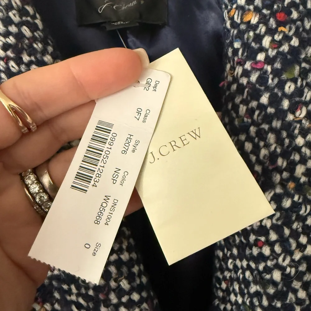 J. Crew Navy Speckled Wool-Blend Pea Coat - Picture 4 of 8